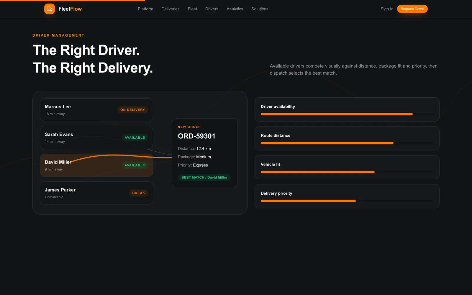 FleetFlow — Driver matching
