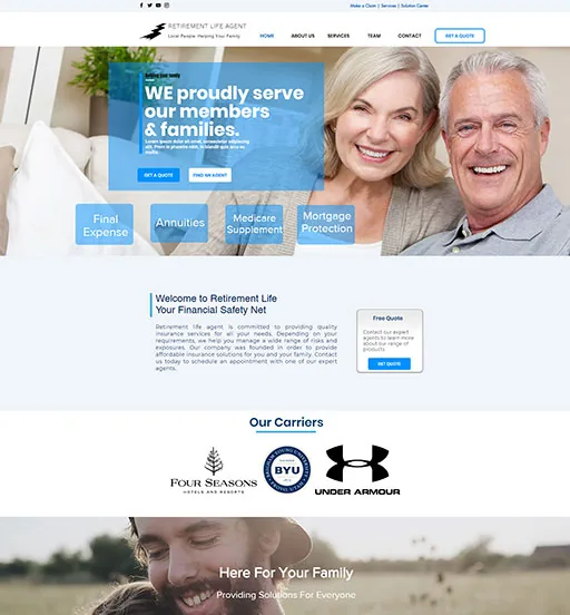 Retirement Life Agent — Retirement Life Agent — website design